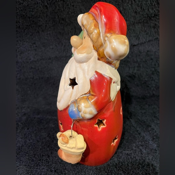 Ceramic Santa Claus w/Stocking -Tealite Candle Holder - Picture 2 of 5